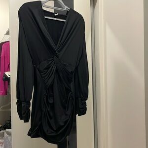 Black mini front wrap dress XS